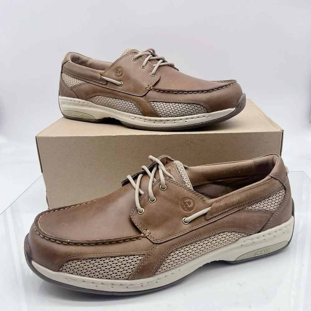 Dunham Captain Mens Slip On Comfort Loafers Tan Leather Size US 12 6E Extra Wide